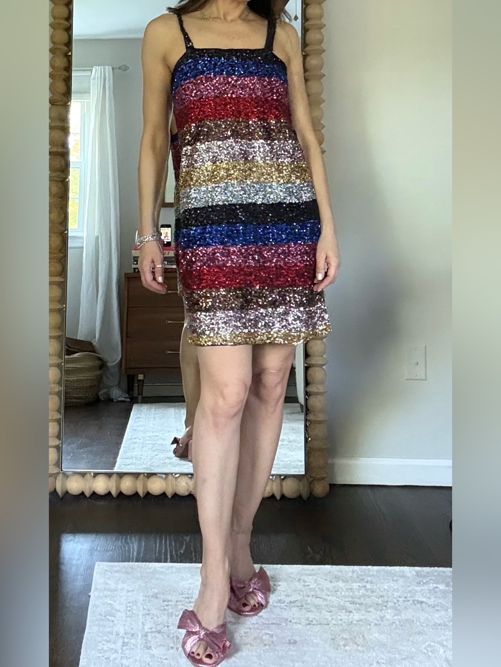 Rainbow Stripe Sequin Mini Dress GAP
